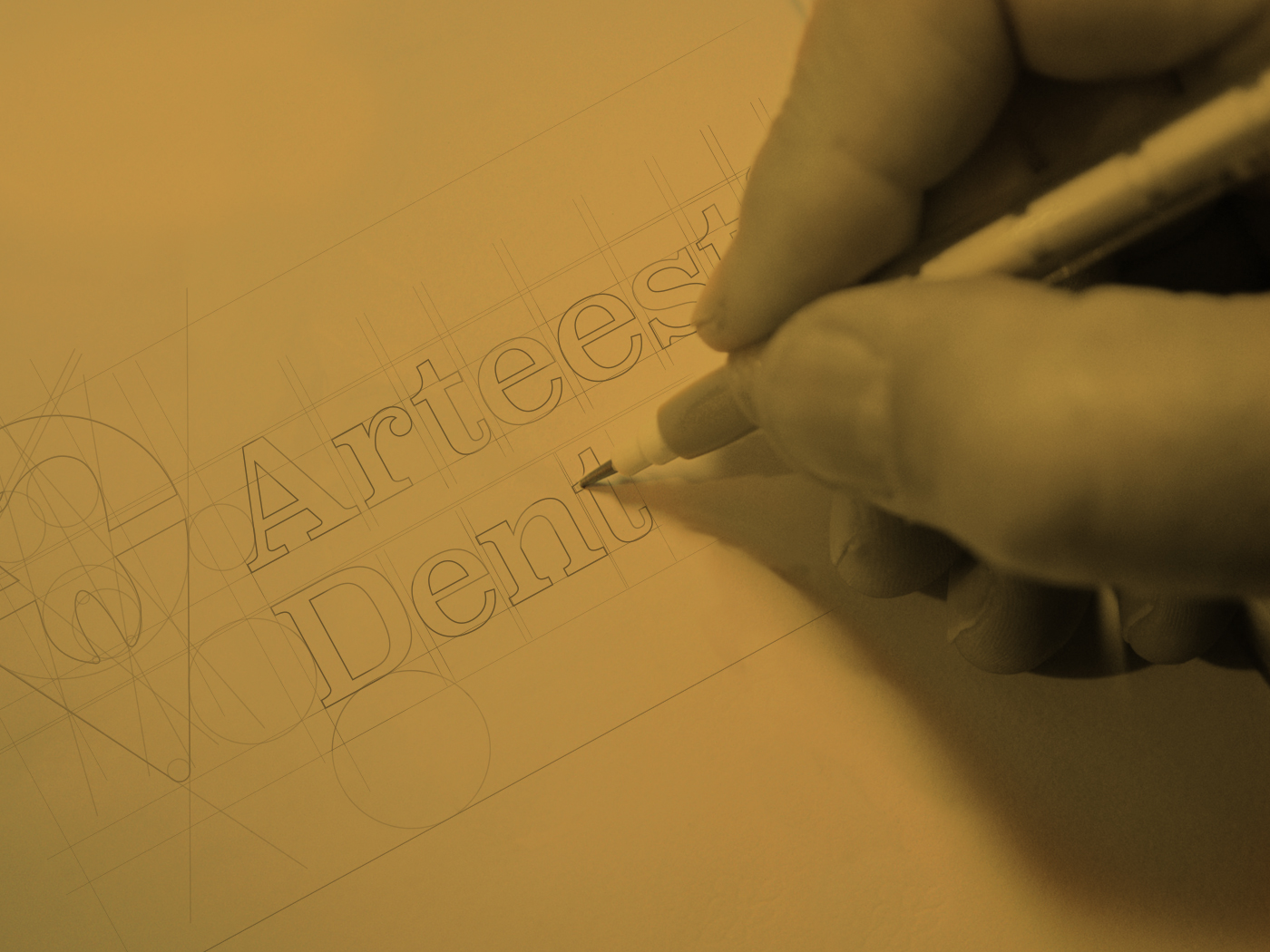 Arteestic Dental logo development process with hand sketching the design